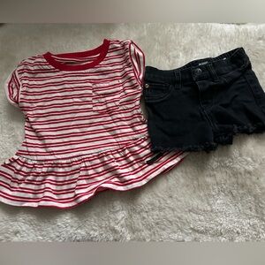 Hudson Jeans - Top and Black Jean Shorts